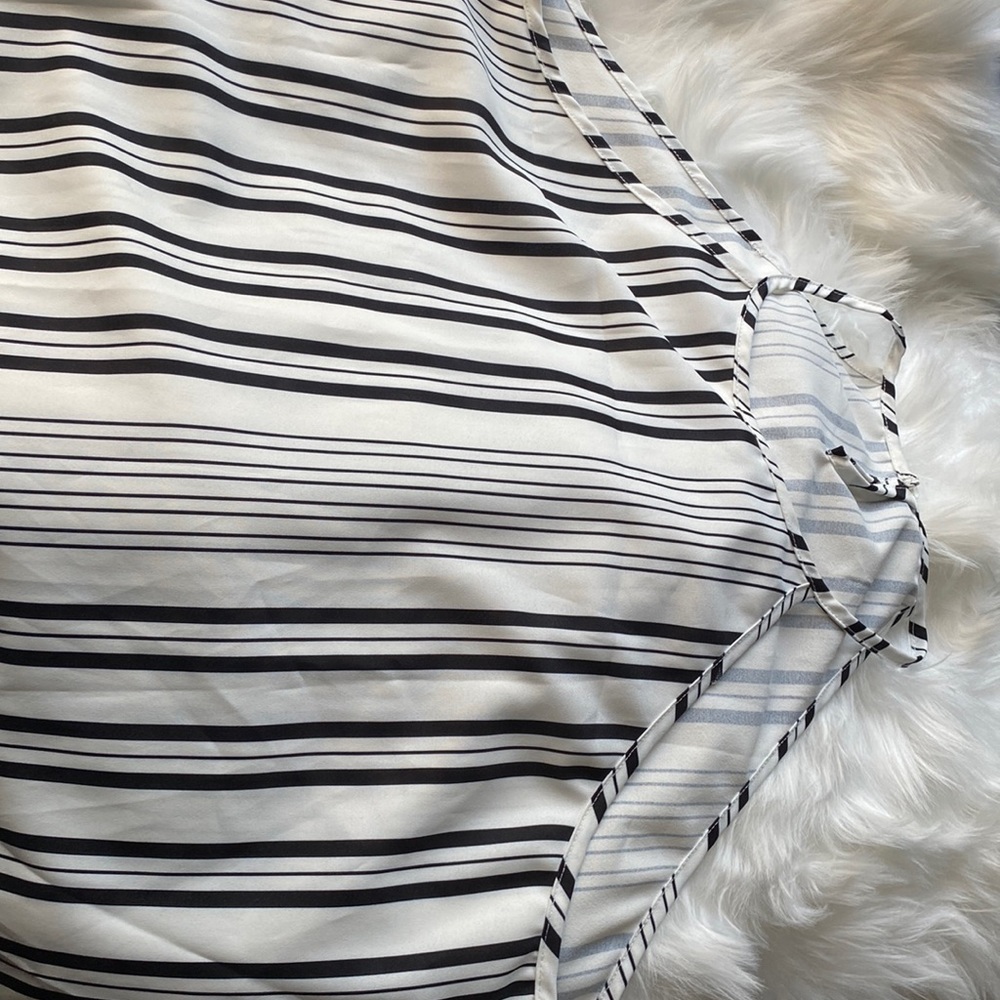 White and Black striped blouse